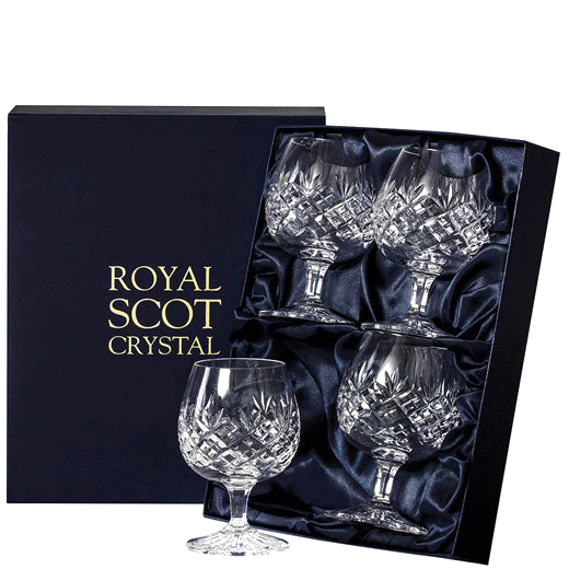 Royal Scot Crystal Edinburgh 4 x 32cl Brandy Glasses - Image 2