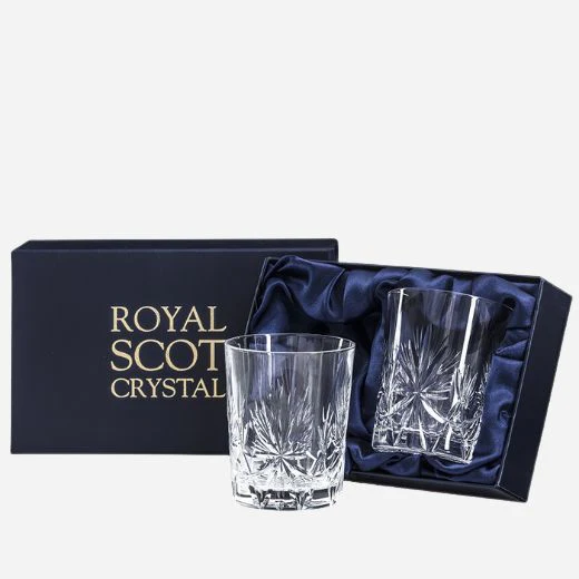 Royal Scot Crystal Edinburgh Star 2 x 38 mL Large 'On the Rocks' Tumblers