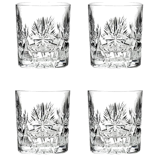Royal Scot Crystal Edinburgh Star 4 x 26cl Whisky Tumblers