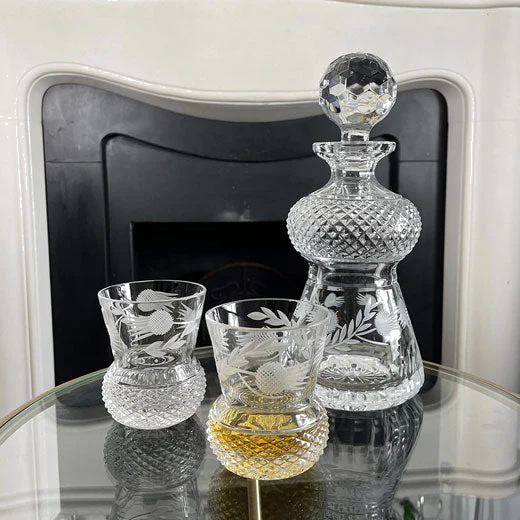 Royal Scot Crystal Flower of Scotland Thistle Shape Whisky Set - Image 4