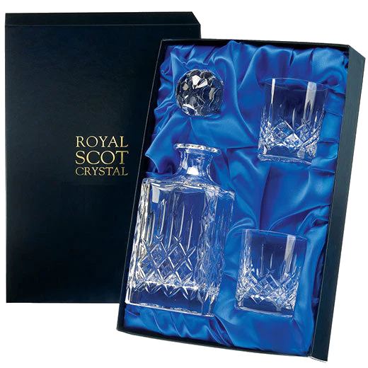 Royal Scot Crystal London Square Whisky Set