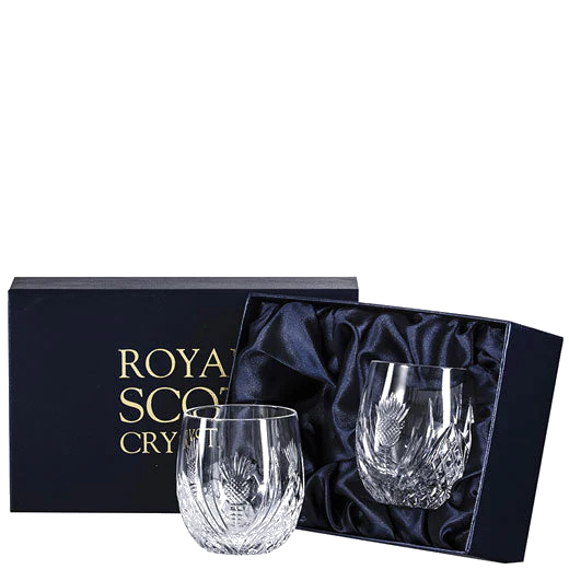 Royal Scot Crystal Scottish Thistle 2 x 25cl Barrel Tumblers - Image 2