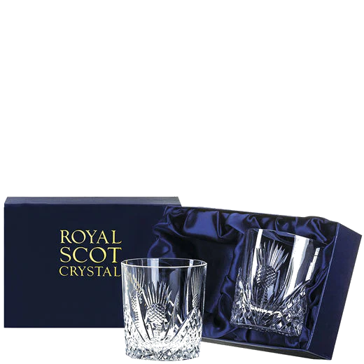 Royal Scot Crystal Scottish Thistle 2 x 24cl Whisky Tumblers - Image 2