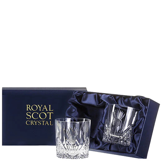 Royal Scot Crystal Scottish Thistle 2 x 33cl Large Tumblers - Image 2