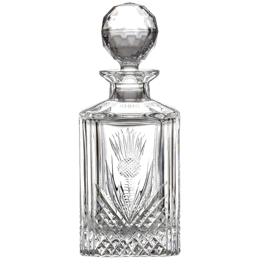 Royal Scot Crystal Scottish Thistle 80cl Square Spirit Decanter