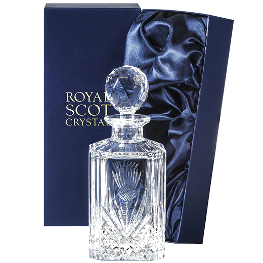 Royal Scot Crystal Scottish Thistle 80cl Square Spirit Decanter - Image 2