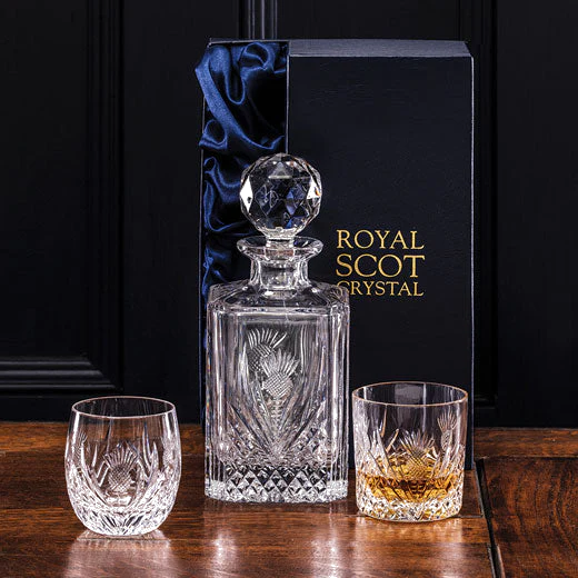 Royal Scot Crystal Scottish Thistle 80cl Square Spirit Decanter - Image 3
