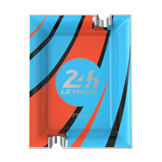S.T. Dupont Paris 24 Heures Le Mans Porcelain Blue & Orange Ashtray