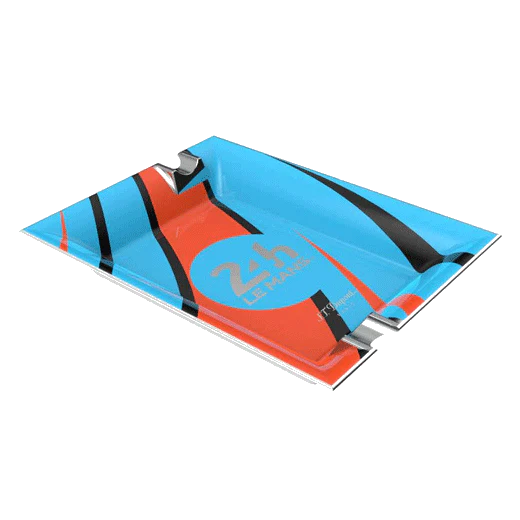S.T. Dupont Paris 24 Heures Le Mans Porcelain Blue & Orange Ashtray - Image 2