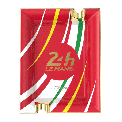 S.T. Dupont Paris 24 Heures du Mans Porcelain Red & Gold Ashtray