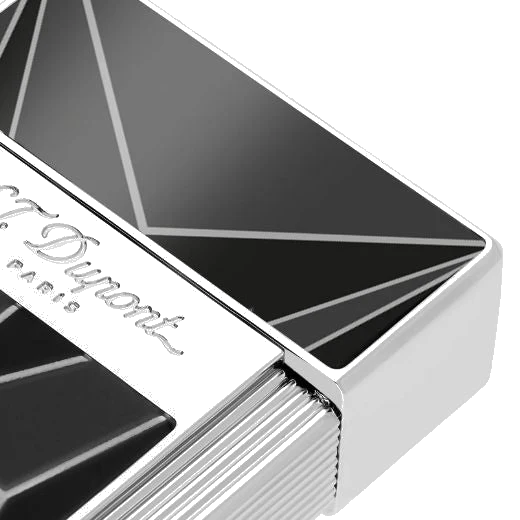 S.T. Dupont Paris Biggy Black & Chrome Fire X Lighter - Image 2