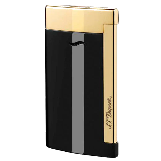 S.T. Dupont Paris Black & Gold Lacquer Slim 7 Lighter