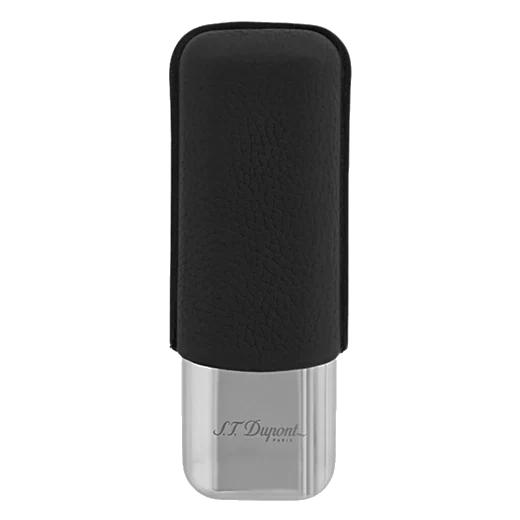 S.T. Dupont Paris Black Grained Leather 2 Cigar Case