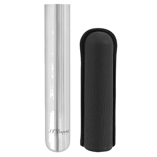 S.T. Dupont Paris Black Leather & Chrome Cigar Case - Image 3