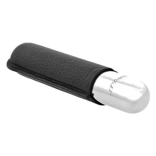 S.T. Dupont Paris Black Leather & Chrome Cigar Case - Image 4