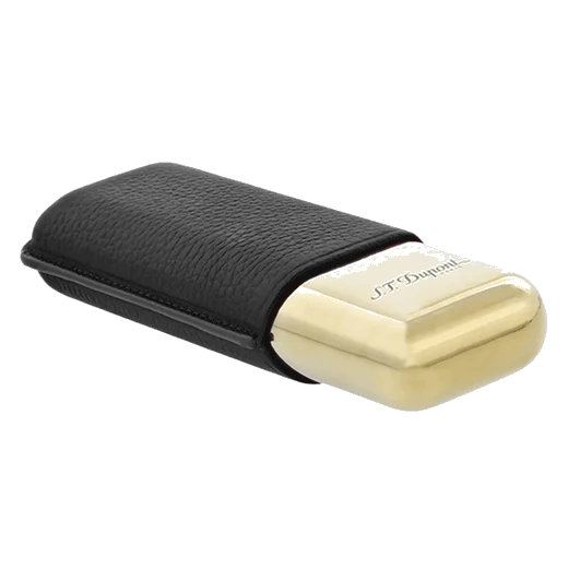 S.T. Dupont Paris Black Leather Double Cigar Case - Image 4