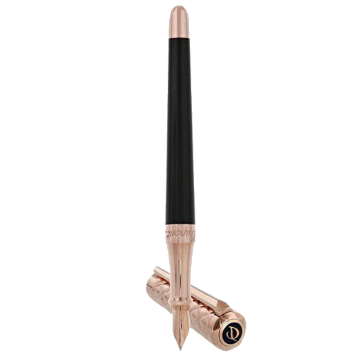 S.T. Dupont Paris Liberté Black & Pink Gold Fountain Pen