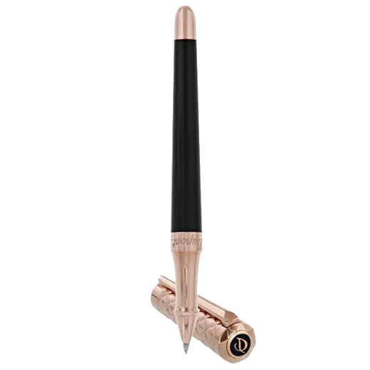 S.T. Dupont Paris Liberté Black & Pink Gold Rollerball Pen