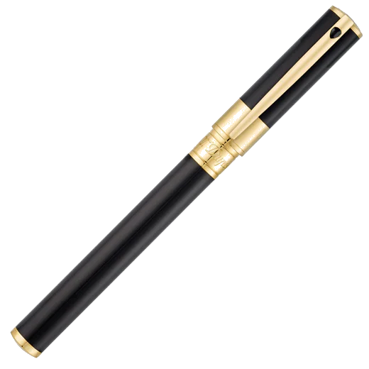 S.T. Dupont Paris D-Initial Black and Gold Fountain Pen - Image 2