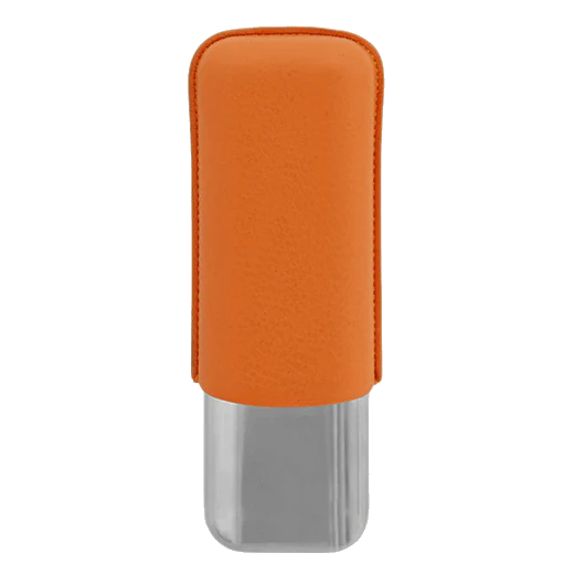 S.T. Dupont Paris Double Cigar Case Grained Orange Leather - Image 2