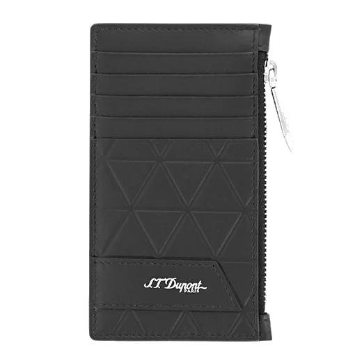 S.T. Dupont Paris Firehead Black Soft Leather 5CC Holder & Coin Purse