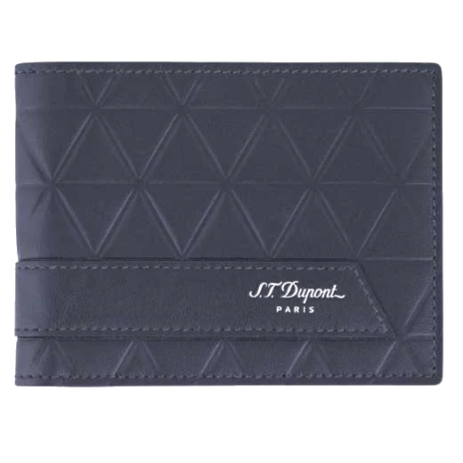 S.T. Dupont Paris Firehead Soft Leather Billfold Wallet 6CC Blue