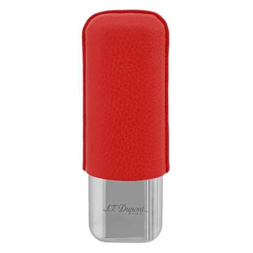 S.T. Dupont Paris Grained Red Leather Double Cigar Case