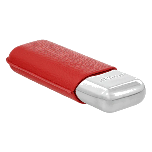 S.T. Dupont Paris Grained Red Leather Double Cigar Case - Image 4