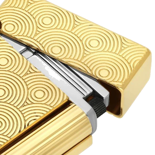 S.T. Dupont Paris Initial Cinatique Guilloche Gold Lighter - Image 2
