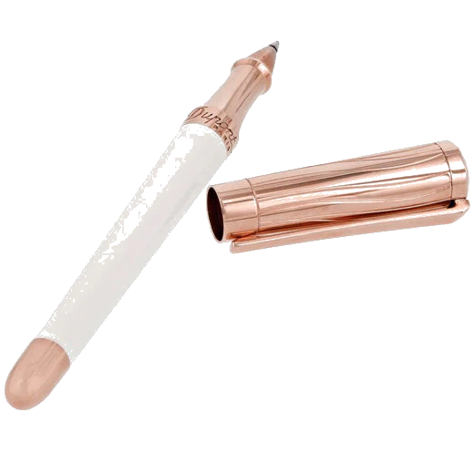 S.T. Dupont Paris Liberté White Lacquer & Rose Gold Rollerball Pen - Image 3