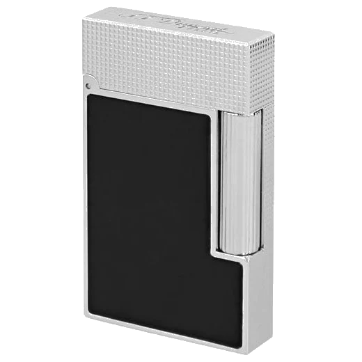 S.T. Dupont Paris Matt Black Lacquer & Platinum Ligne 2 Cling Lighter