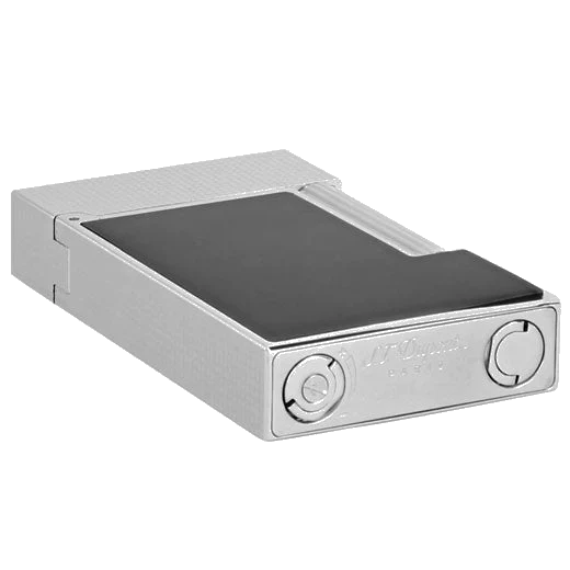 S.T. Dupont Paris Matt Black Lacquer & Platinum Ligne 2 Cling Lighter - Image 3