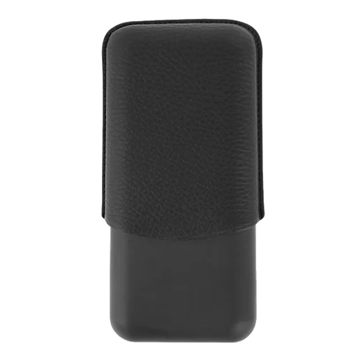 S.T. Dupont Paris Matte Black & Leather Triple Cigar Case - Image 2