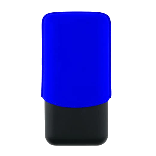 S.T. Dupont Paris Matte Black & Neon Blue Leather Triple Cigar Case - Image 2