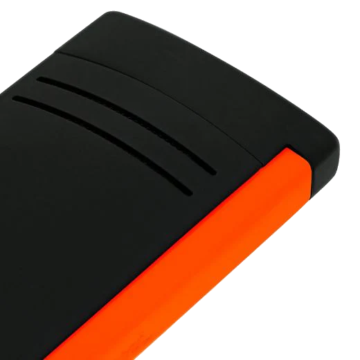 S.T. Dupont Paris Maxijet Matte Black & Neon Orange Lighter - Image 2