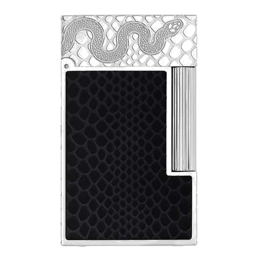 S.T. Dupont Paris Palladium Ligne 2 Guilloche Black Snake Lighter