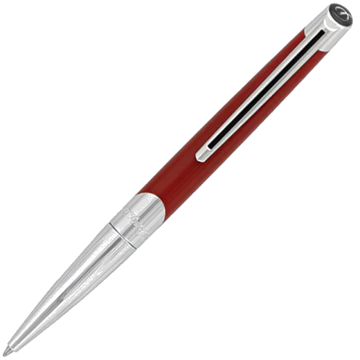 S.T. Dupont Paris Red & Silver Défi Millenium Ballpoint Pen