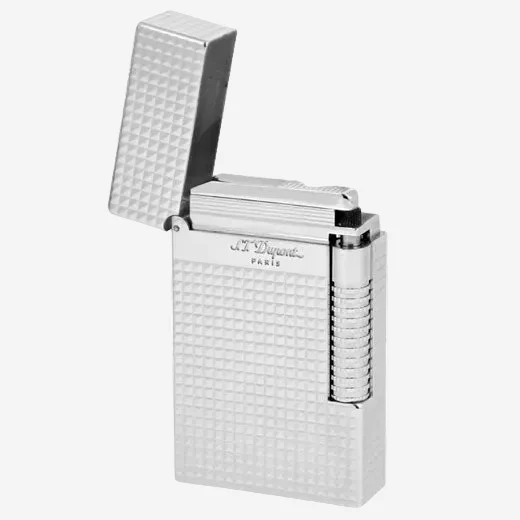 S.T. Dupont Paris Silver Le Grand Cling Diamond Head Lighter - Image 2