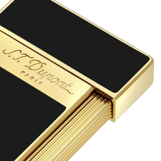 S.T. Dupont Paris Slimmy Black Lacquer & Gold Lighter - Image 2