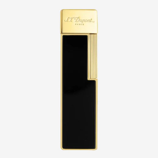 S.T. Dupont Paris Twiggy Black Lacquer & Gold Lighter
