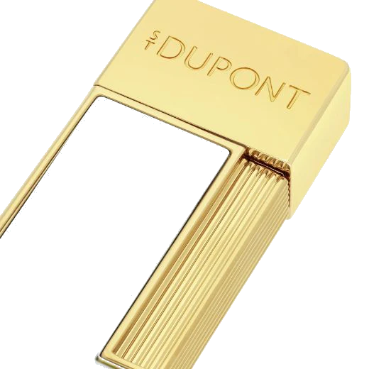S.T. Dupont Paris Twiggy White Lacquer & Gold Lighter - Image 2