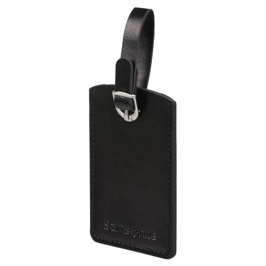 Samsonite Black PU Leather Luggage Tag x2 - Image 2