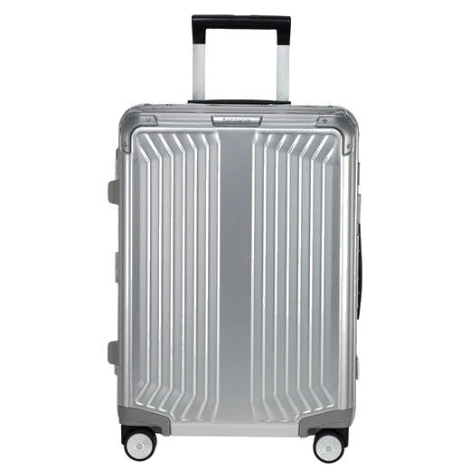 Samsonite Lite-Box Alu Spinner Silver Carry On Case, 55 cm