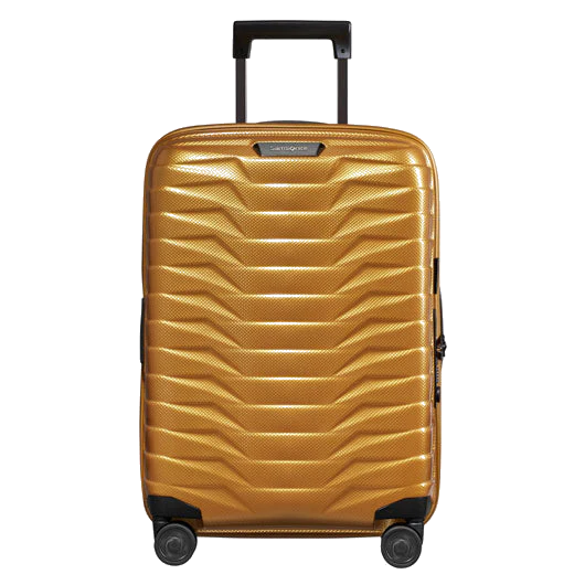 Samsonite Proxis Spinner Expandable Honey Gold Carry On Case, 55 cm