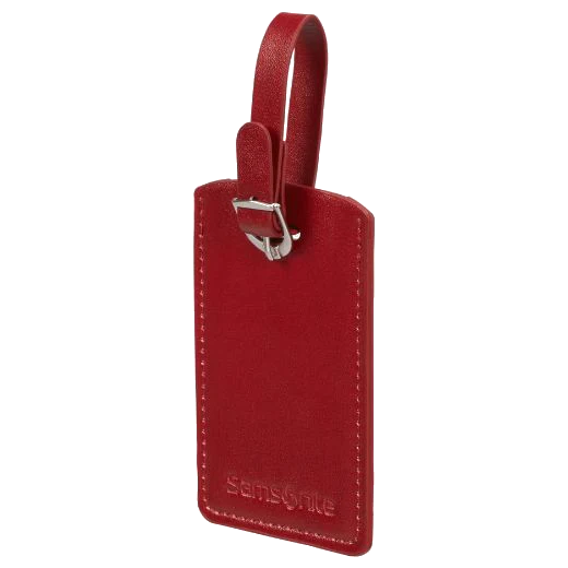 Samsonite Red PU Leather Luggage Tag x2 - Image 2