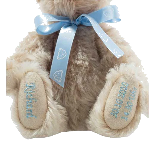 Steiff Personalised 27cm Birth Bear with Blue Bow - Image 3