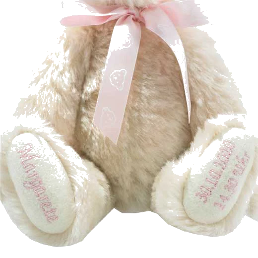 Steiff Personalised 27cm Birth Bear with Pink Bow - Image 2