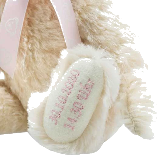 Steiff Personalised 27cm Birth Bear with Pink Bow - Image 3