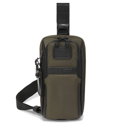 TUMI Alpha 3 Compact Sling Bag Olive Night