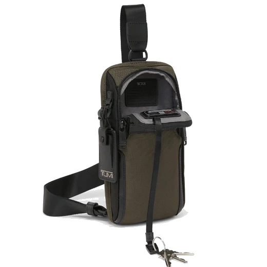 TUMI Alpha 3 Compact Sling Bag Olive Night - Image 3
